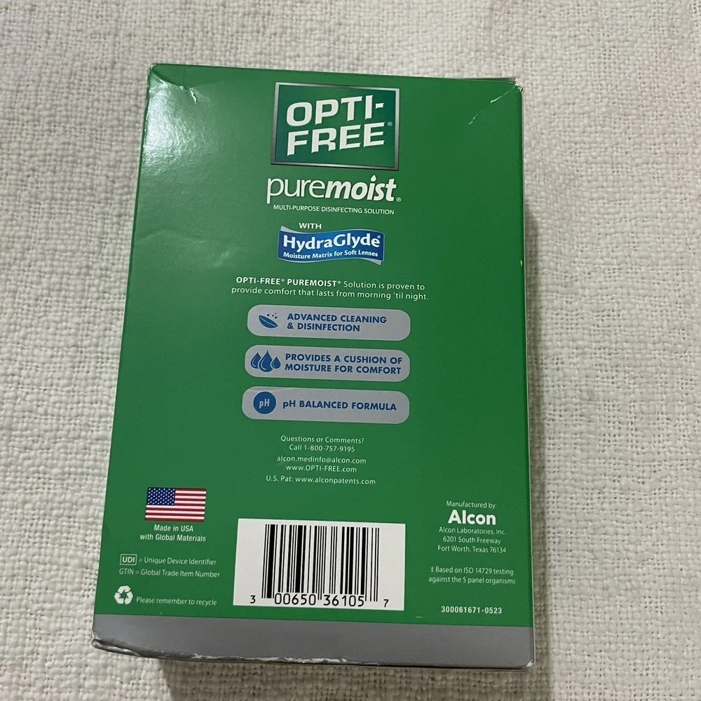 Opti-Free Twin Pack Puremoist Multi-Purpose Disinfecting Solution With Lens Case